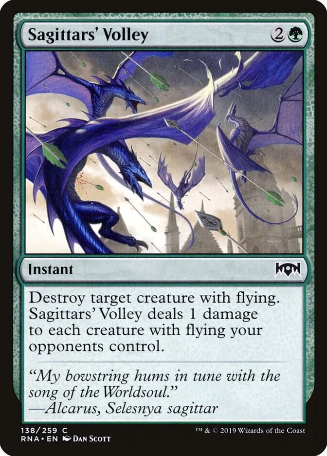 Sagittars' Volley 138 card from Ravnica Allegiance