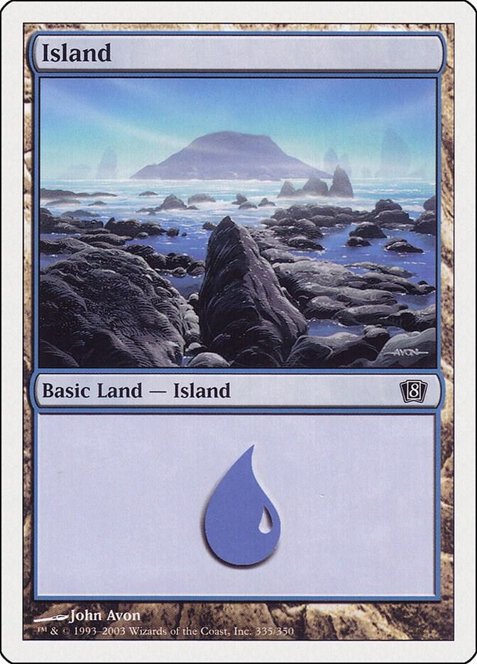 Island 335 card from 8th Edition