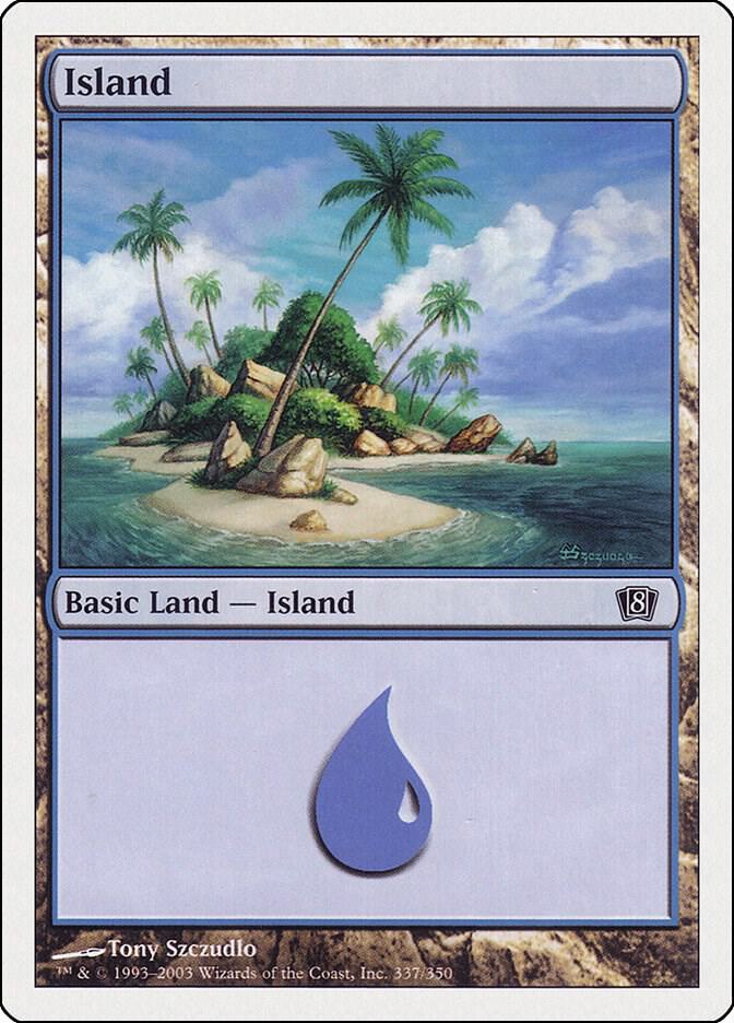 Island 337 card from 8th Edition