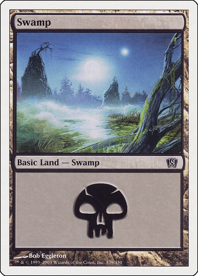 Swamp 339 card from 8th Edition