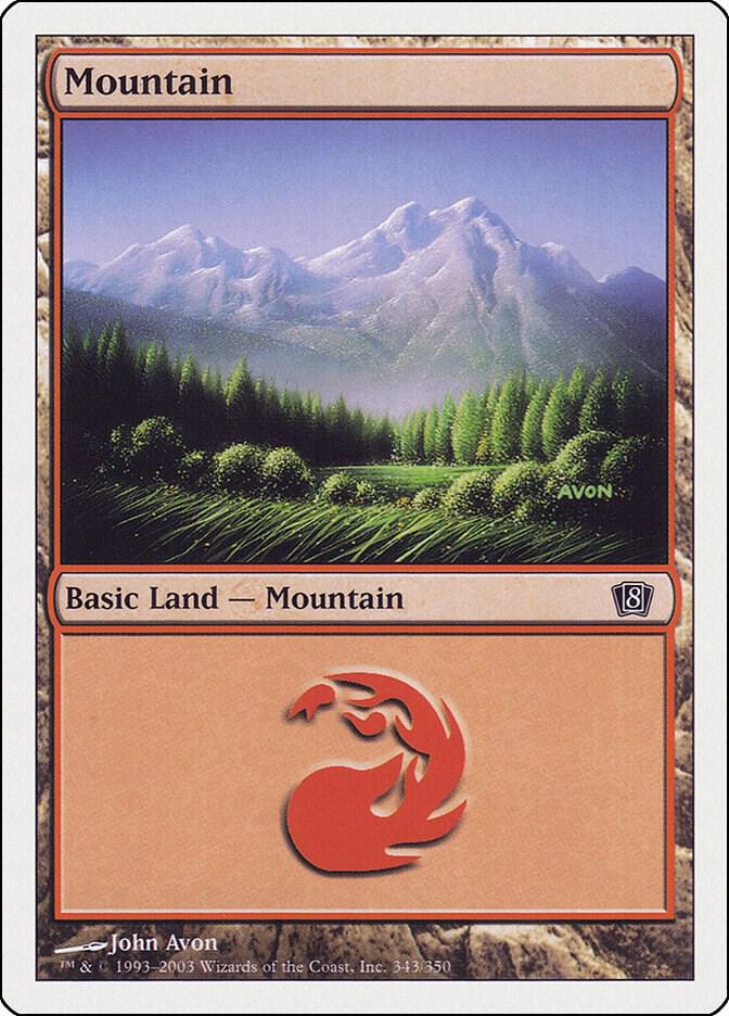 Mountain 343 card from 8th Edition