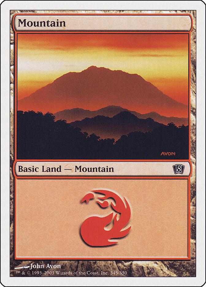 Mountain 345 card from 8th Edition