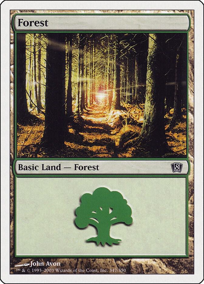 Forest 347 card from 8th Edition