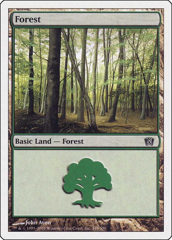 Forest 349 card from 8th Edition