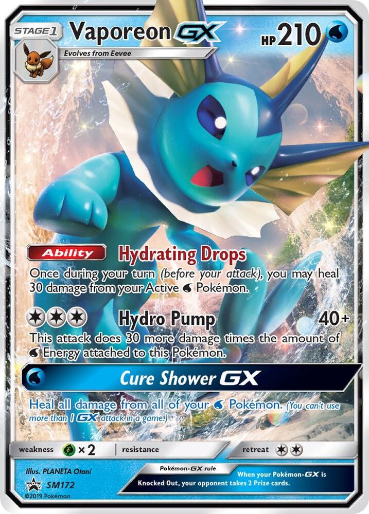 Vaporeon GX SM172 card from SM Promos