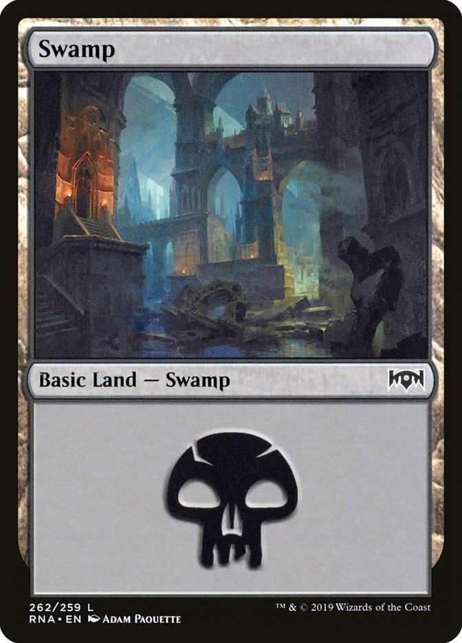 Swamp 262 card from Ravnica Allegiance