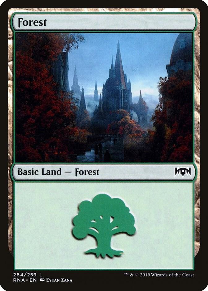 Forest 264 card from Ravnica Allegiance