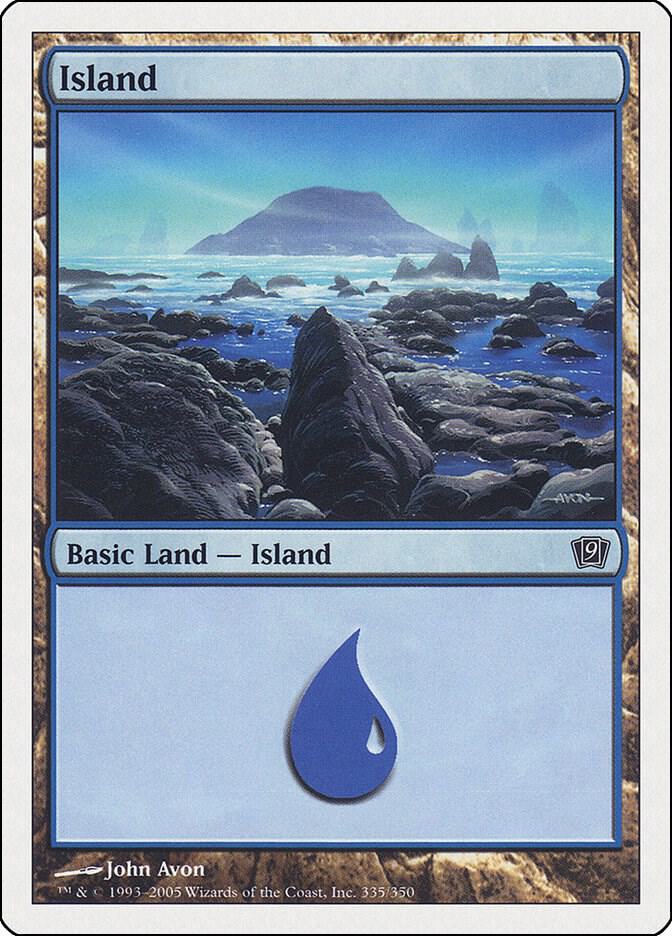 Island 335 card from 9th Edition