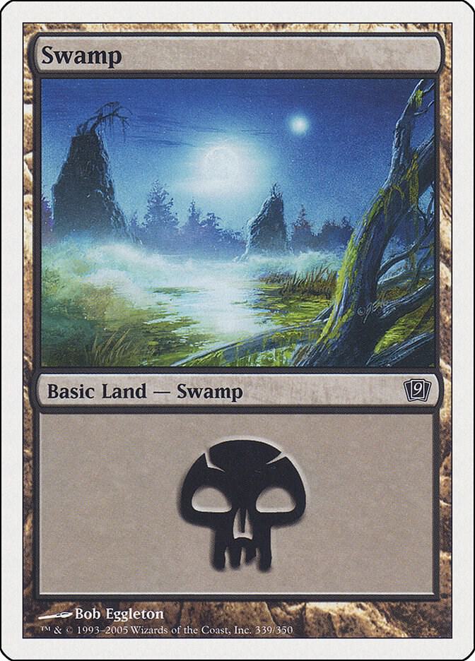 Swamp 339 card from 9th Edition