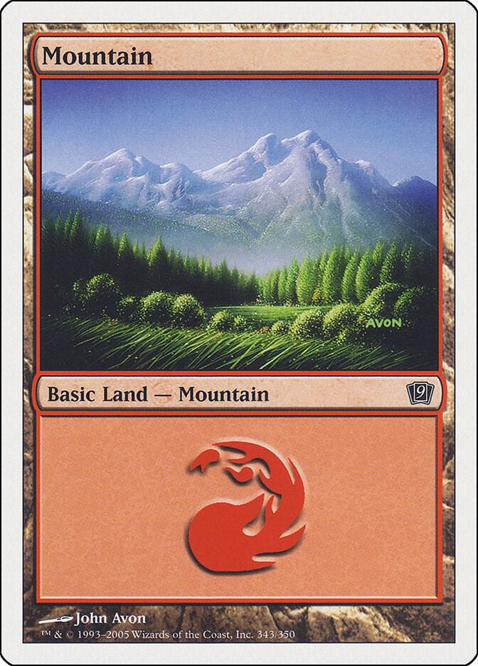 Mountain 343 card from 9th Edition