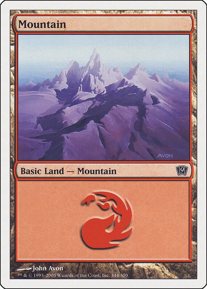 Mountain 344 card from 9th Edition