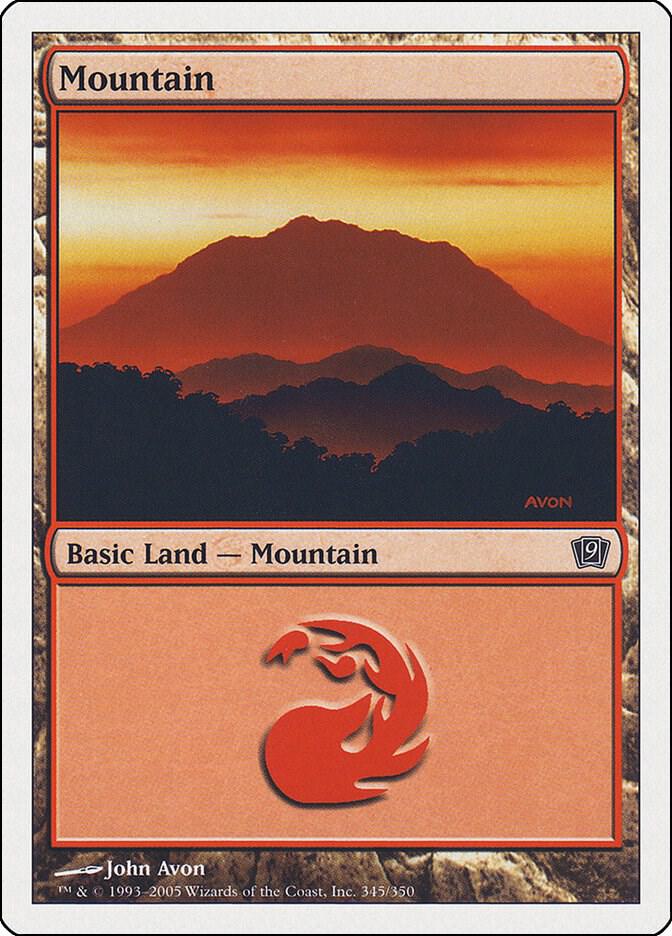 Mountain 345 card from 9th Edition