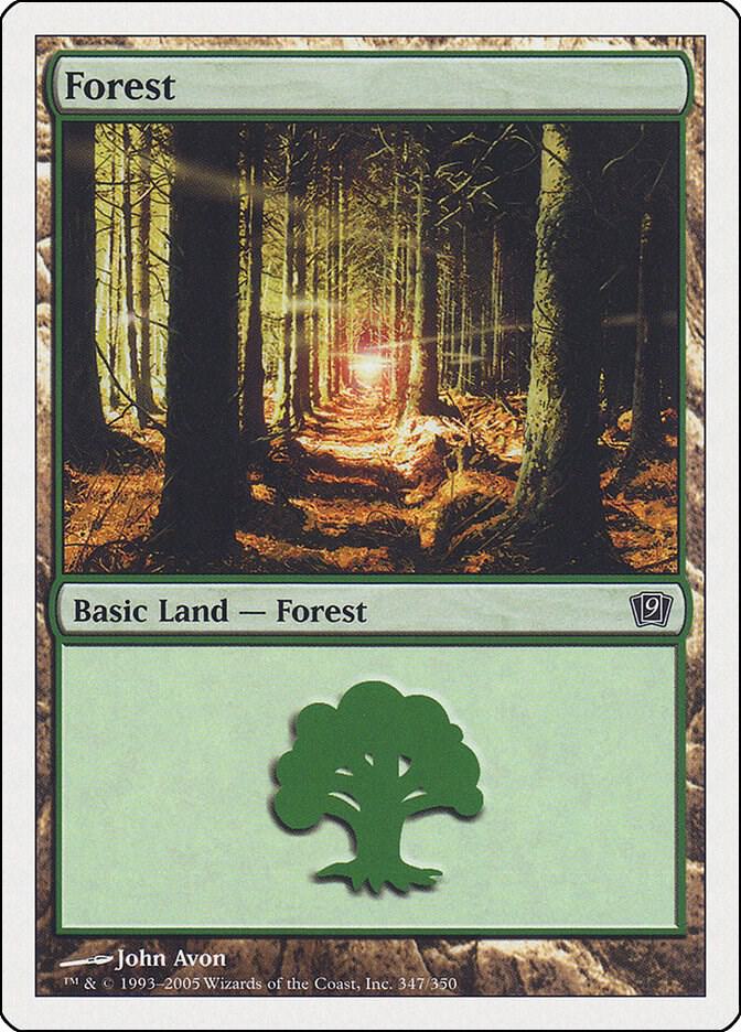 Forest 347 card from 9th Edition