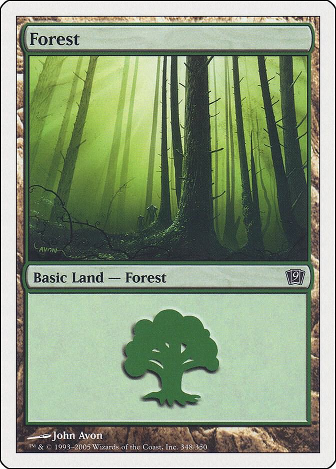 Forest 348 card from 9th Edition