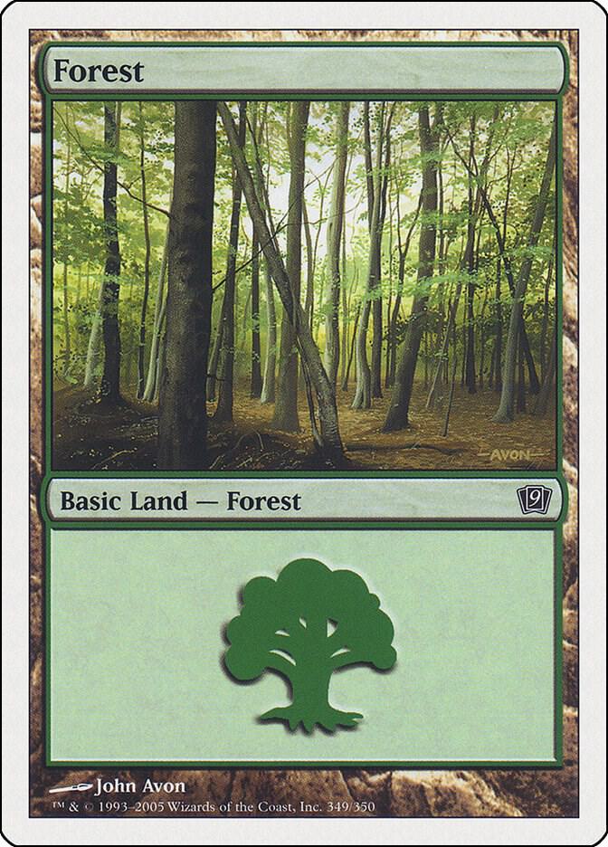 Forest 349 card from 9th Edition