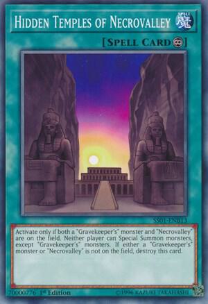 Hidden Temples of Necrovalley SS01-ENB13 card from Speed Duel Decks: Destiny Masters