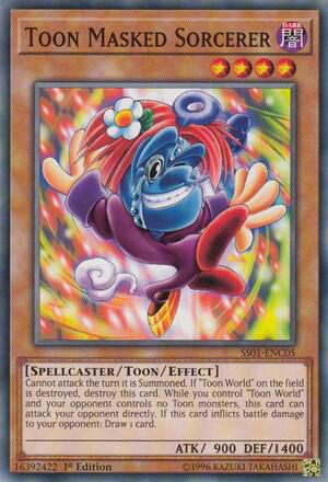 Toon Masked Sorcerer SS01-ENC05 card from Speed Duel Decks: Destiny Masters