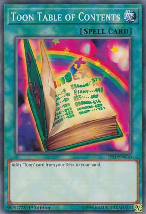 Toon Table of Contents SS01-ENC10 card from Speed Duel Decks: Destiny Masters