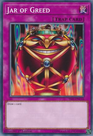 Jar of Greed SS01-ENC16 card from Speed Duel Decks: Destiny Masters