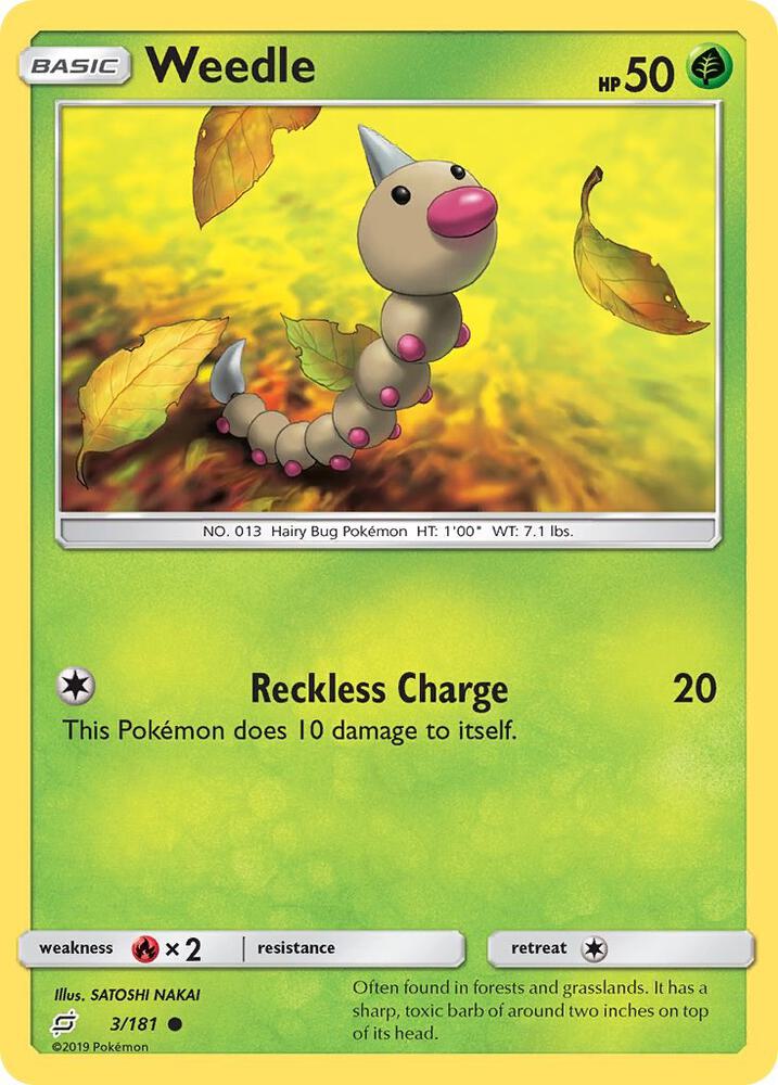 Weedle (3) 3/181 card from SM - Team Up