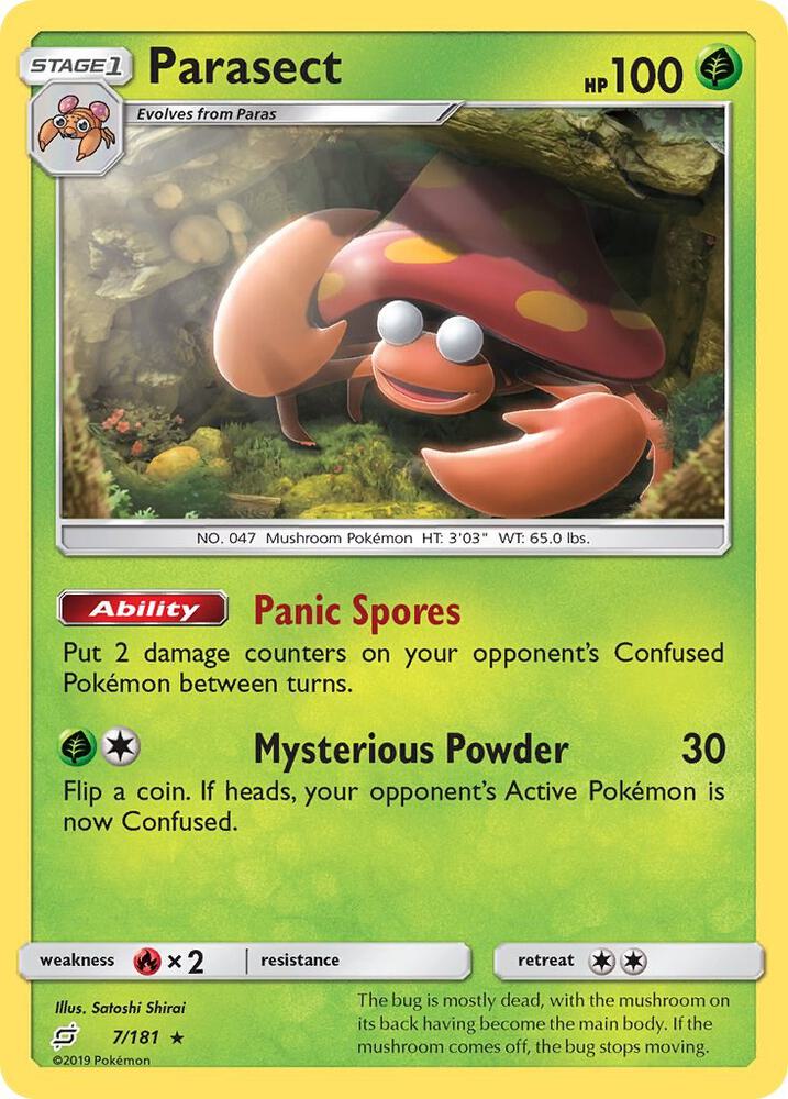 Parasect 7/181 card from SM - Team Up