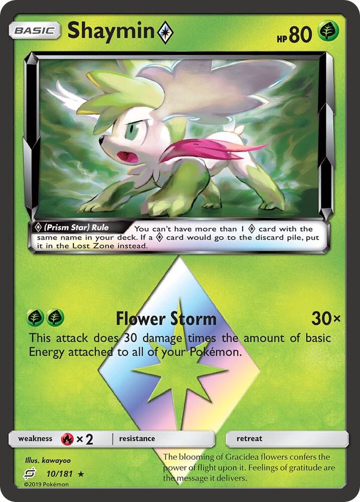 Shaymin Prism Star 10/181 card from SM - Team Up