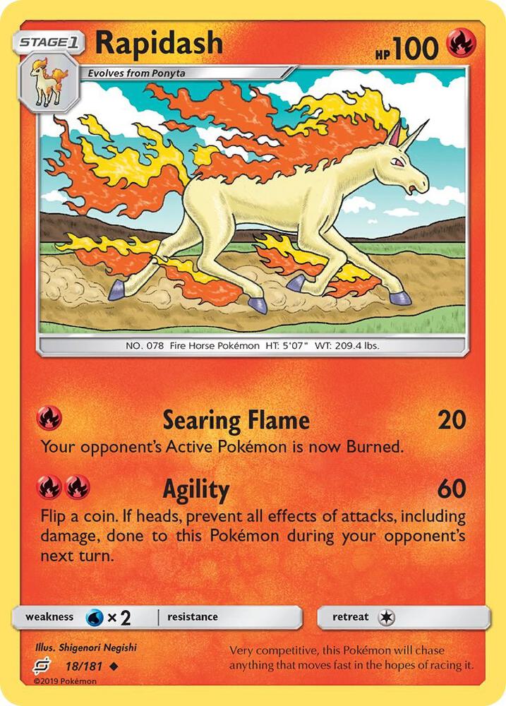 Rapidash 18/181 card from SM - Team Up