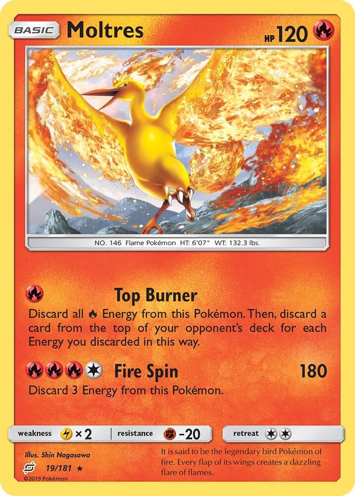 Moltres 19/181 card from SM - Team Up
