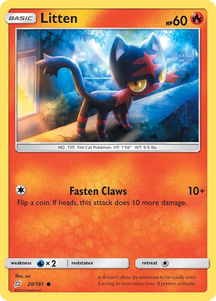 Litten 20/181 card from SM - Team Up