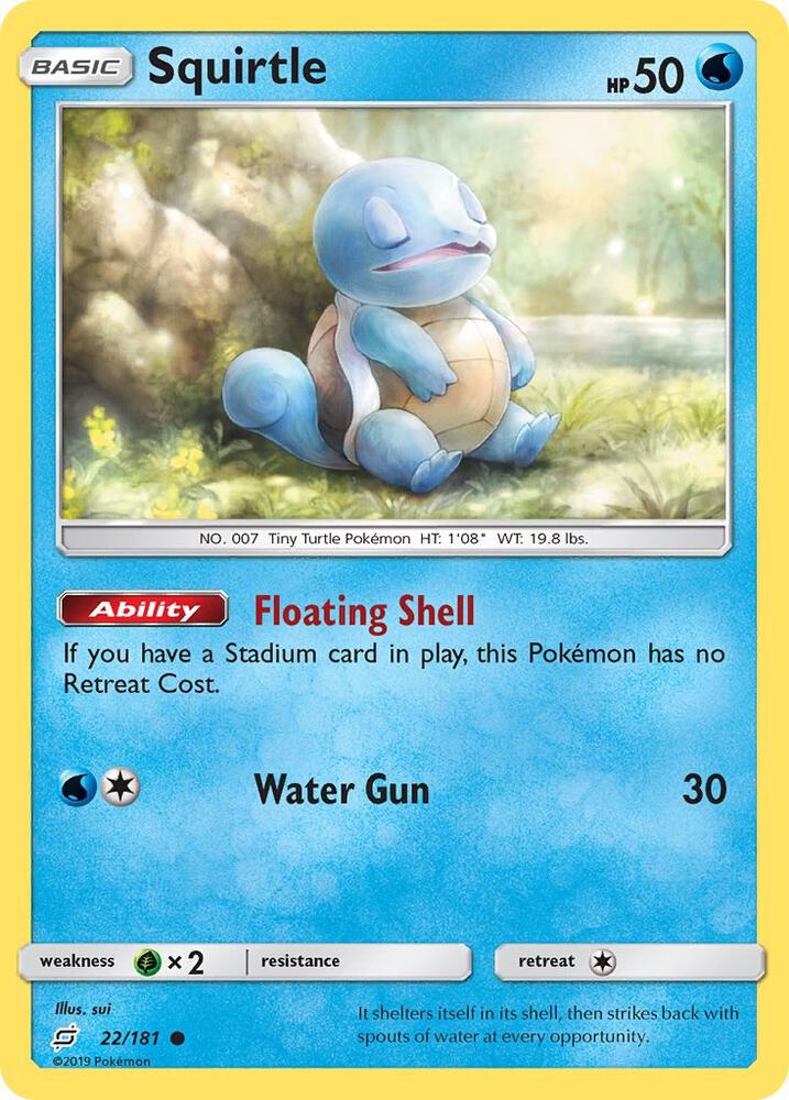 Squirtle (22) 22/181 card from SM - Team Up
