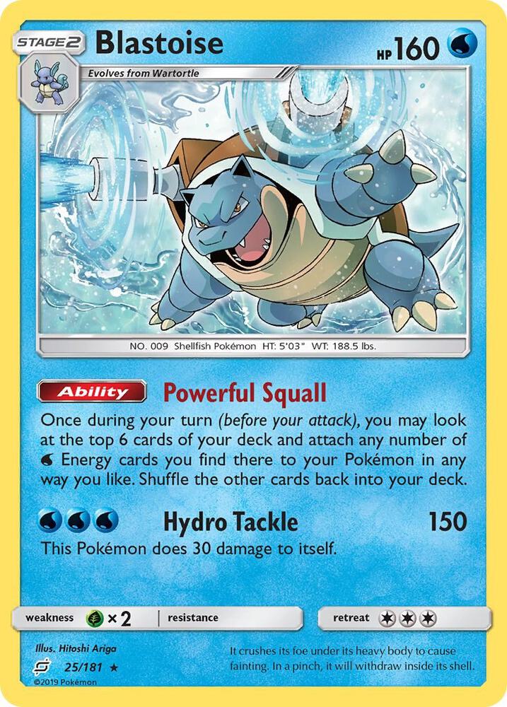Blastoise 25/181 card from SM - Team Up