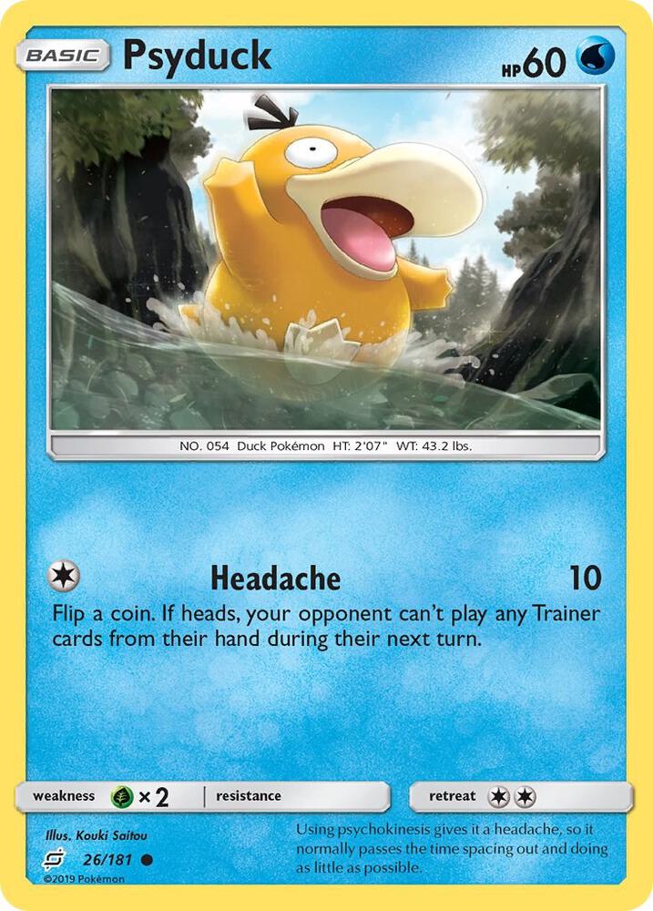 Psyduck 26/181 card from SM - Team Up