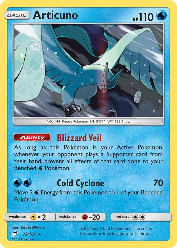 Articuno 32/181 card from SM - Team Up