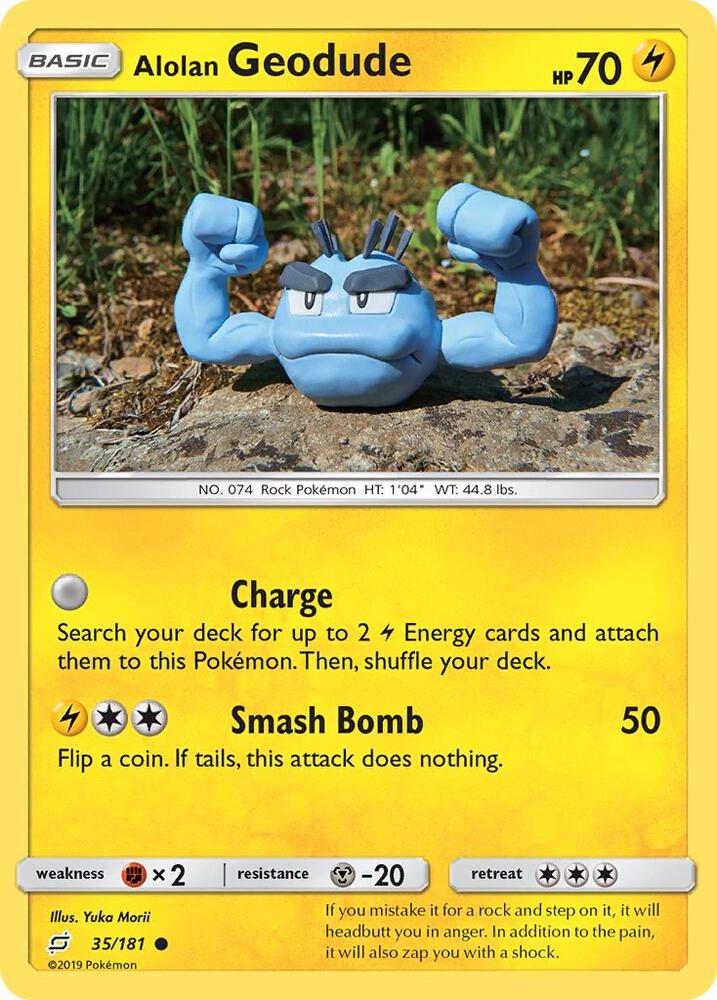 Alolan Geodude (35) 35/181 card from SM - Team Up