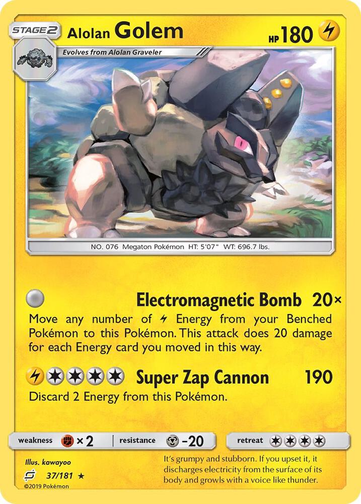 Alolan Golem 37/181 card from SM - Team Up