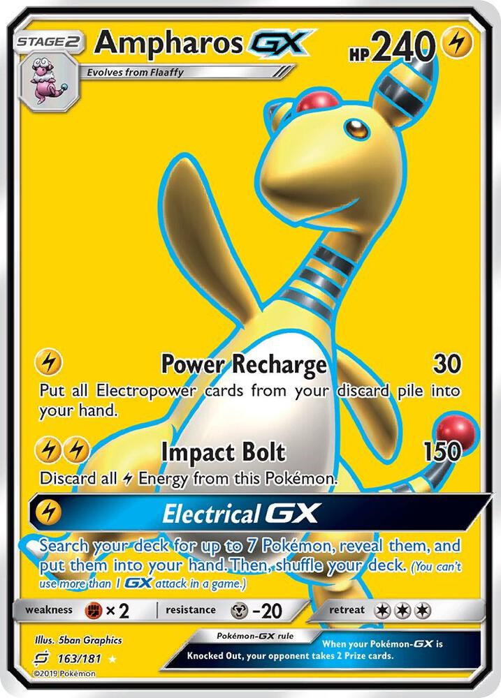 Ampharos GX (Full Art) 163/181 card from SM - Team Up