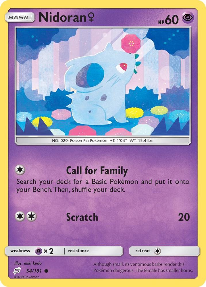 Nidoran F 54/181 card from SM - Team Up