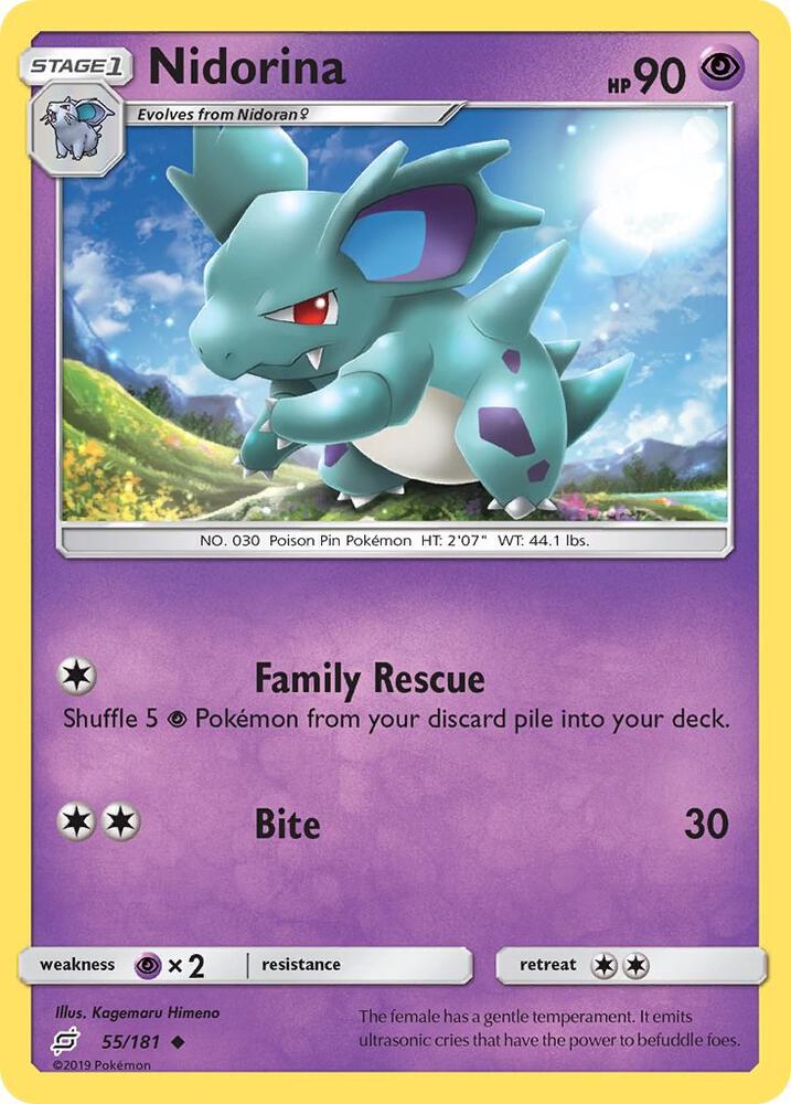 Nidorina 55/181 card from SM - Team Up