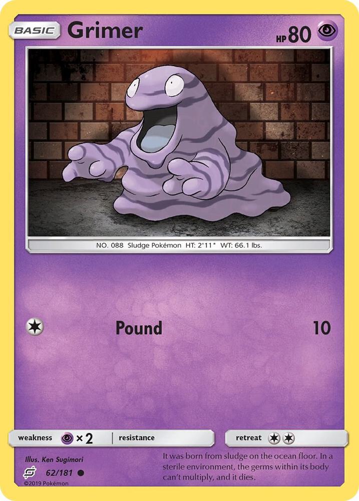 Grimer 62/181 card from SM - Team Up