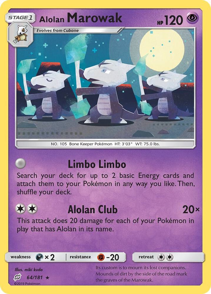 Alolan Marowak 64/181 card from SM - Team Up