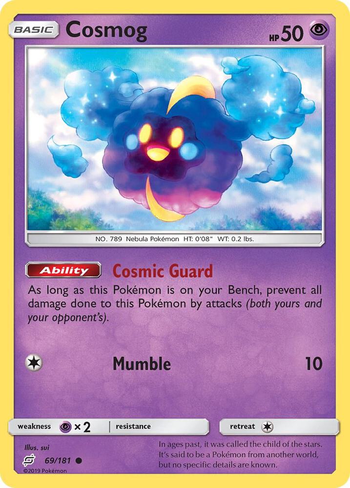 Cosmog 69/181 card from SM - Team Up