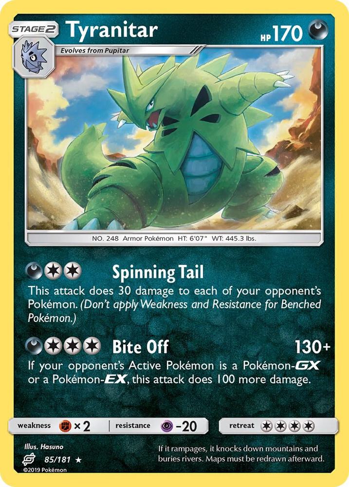 Tyranitar 85/181 card from SM - Team Up