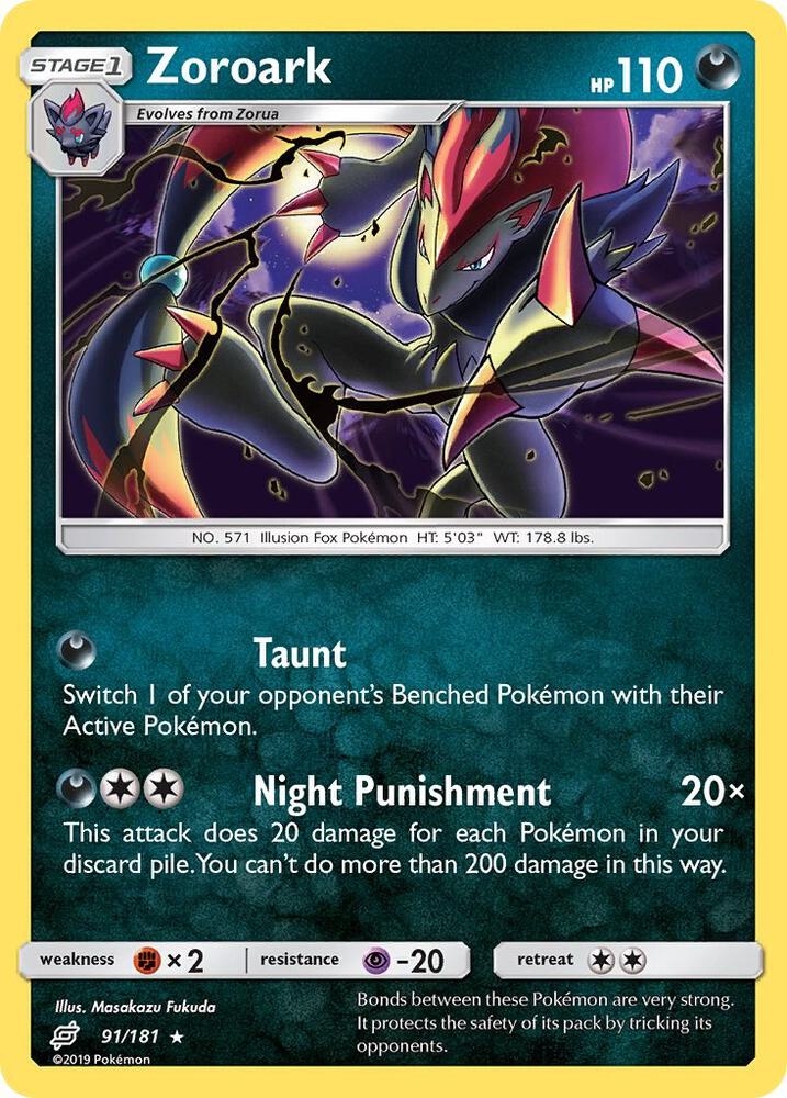 Zoroark 91/181 card from SM - Team Up