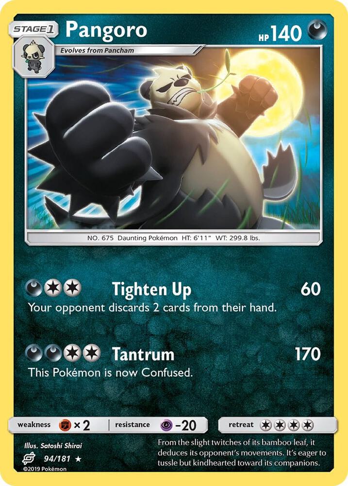 Pangoro 94/181 card from SM - Team Up