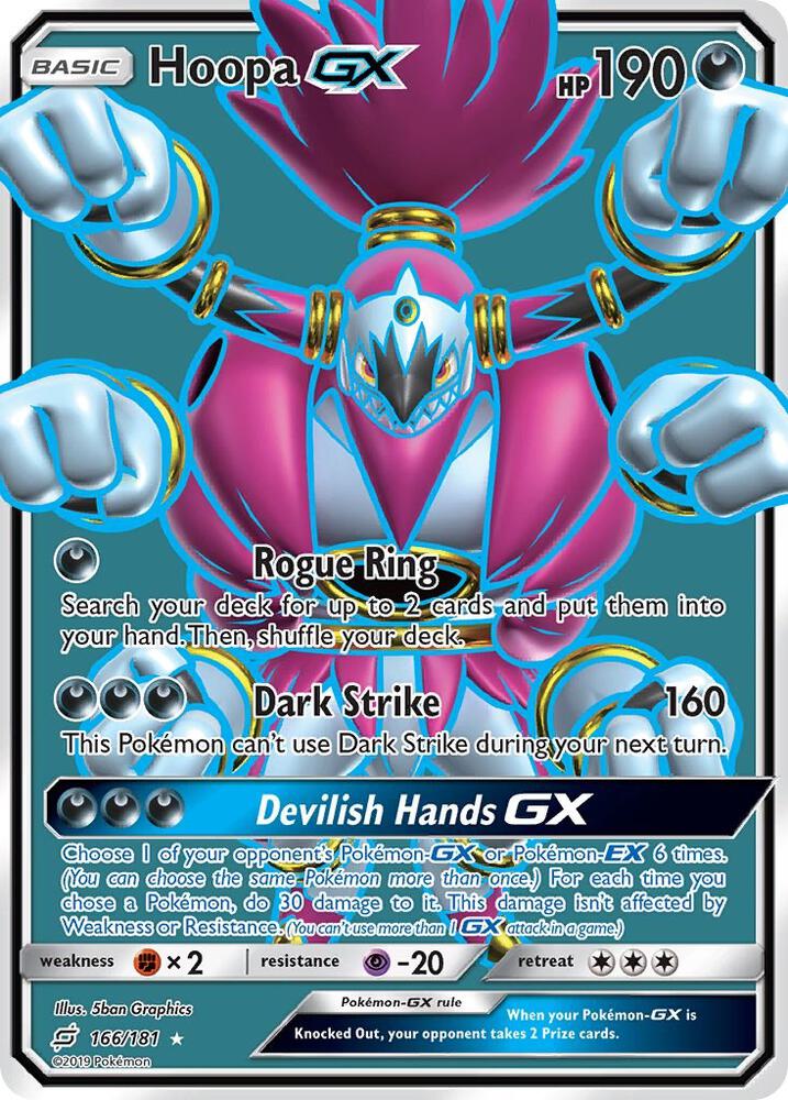 Hoopa GX (Full Art) 166/181 card from SM - Team Up