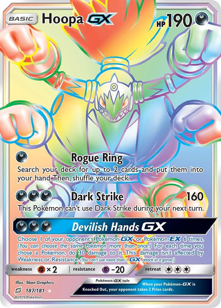 Hoopa GX (Secret) 187/181 card from SM - Team Up