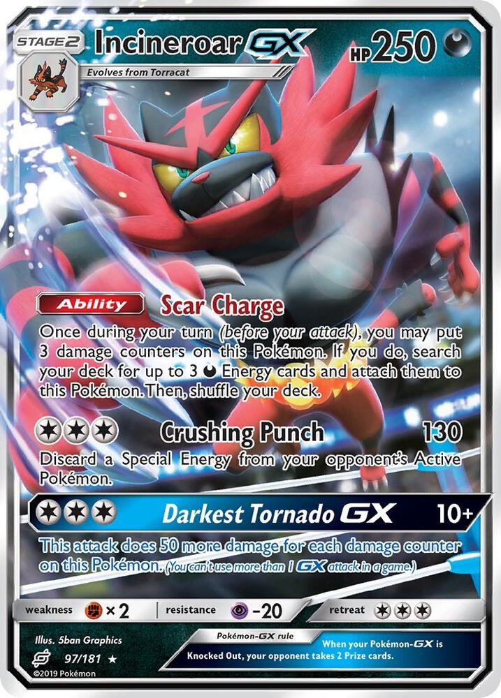 Incineroar GX 97/181 card from SM - Team Up