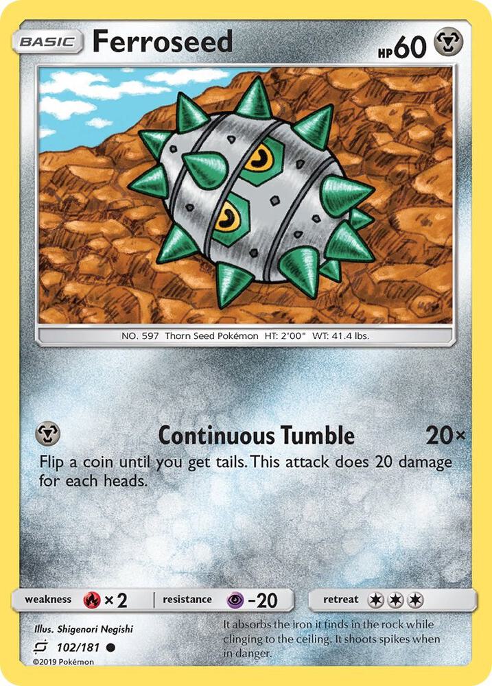 Ferroseed 102/181 card from SM - Team Up