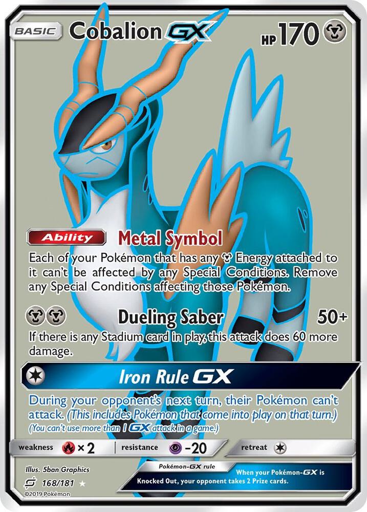 Cobalion GX (Full Art) 168/181 card from SM - Team Up