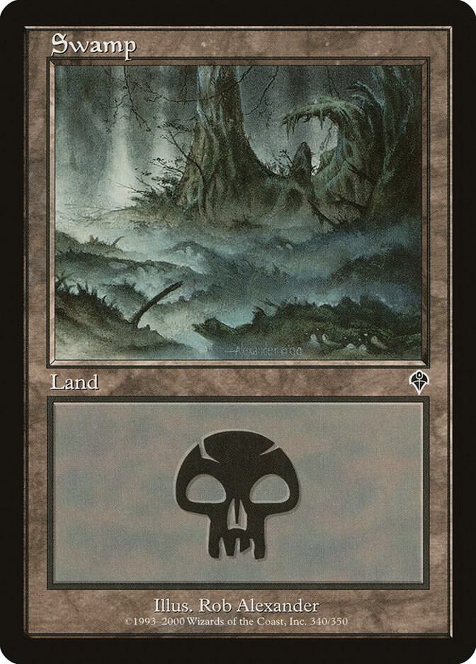 Swamp 340 card from Invasion